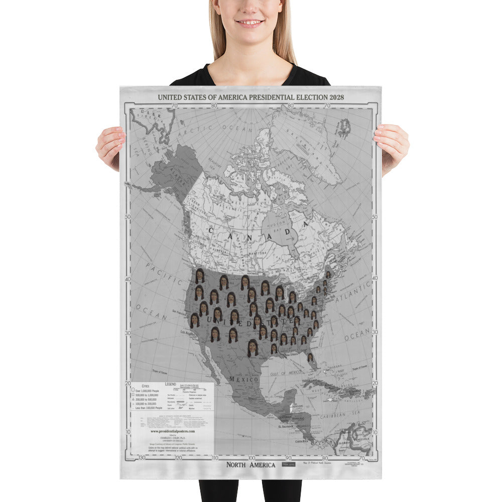 Poster - Nikki Haley 2028 President Elect Monochrome Grayscale Individual States