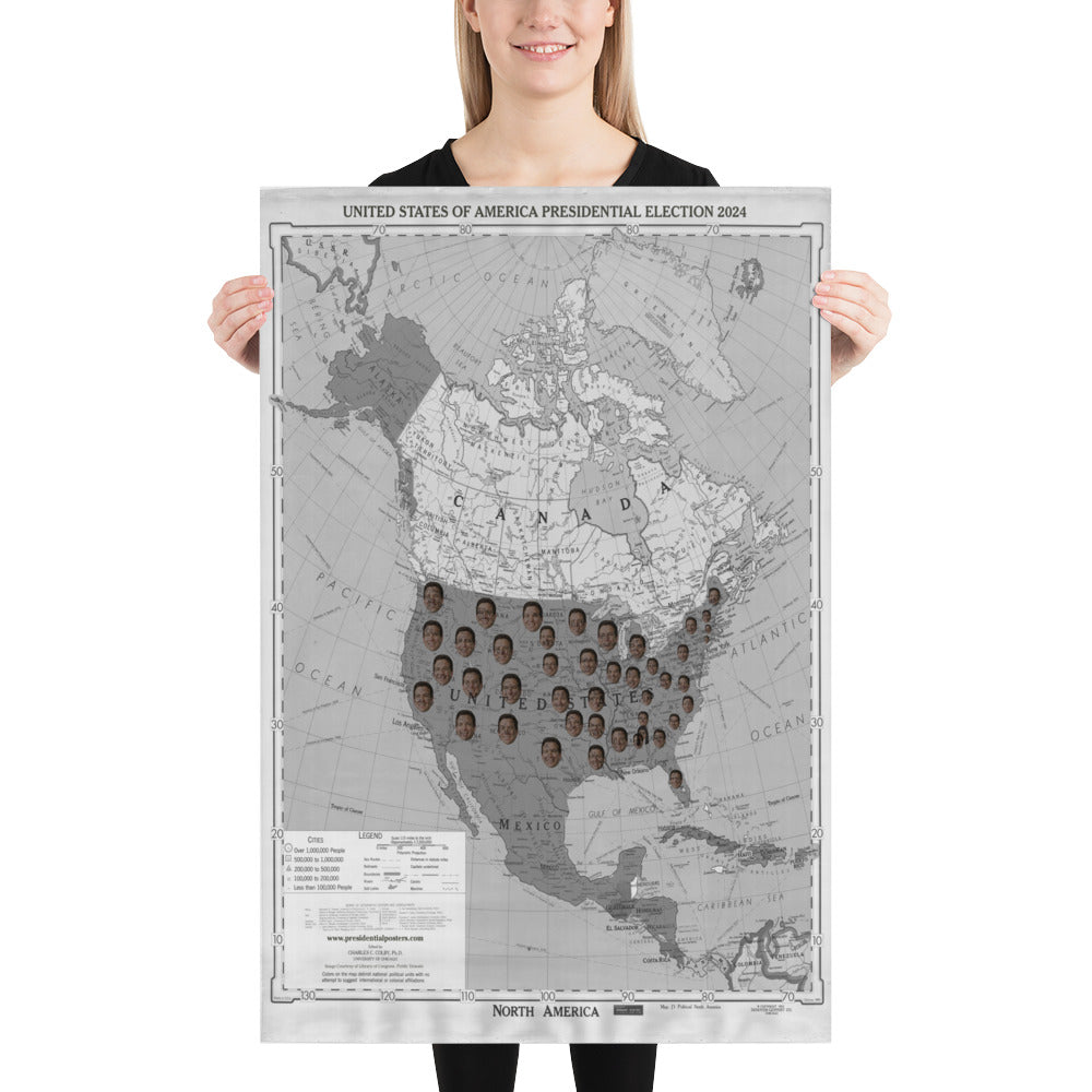Poster - Ron DeSantis 2024 President Elect Monochrome Grayscale Individual States