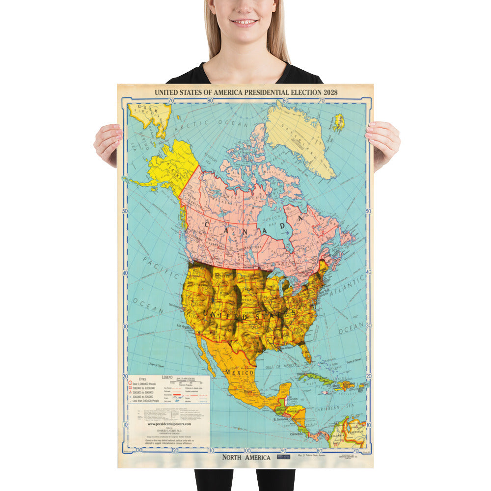 Poster - Ron DeSantis 2028 President Elect Color Overlapping States
