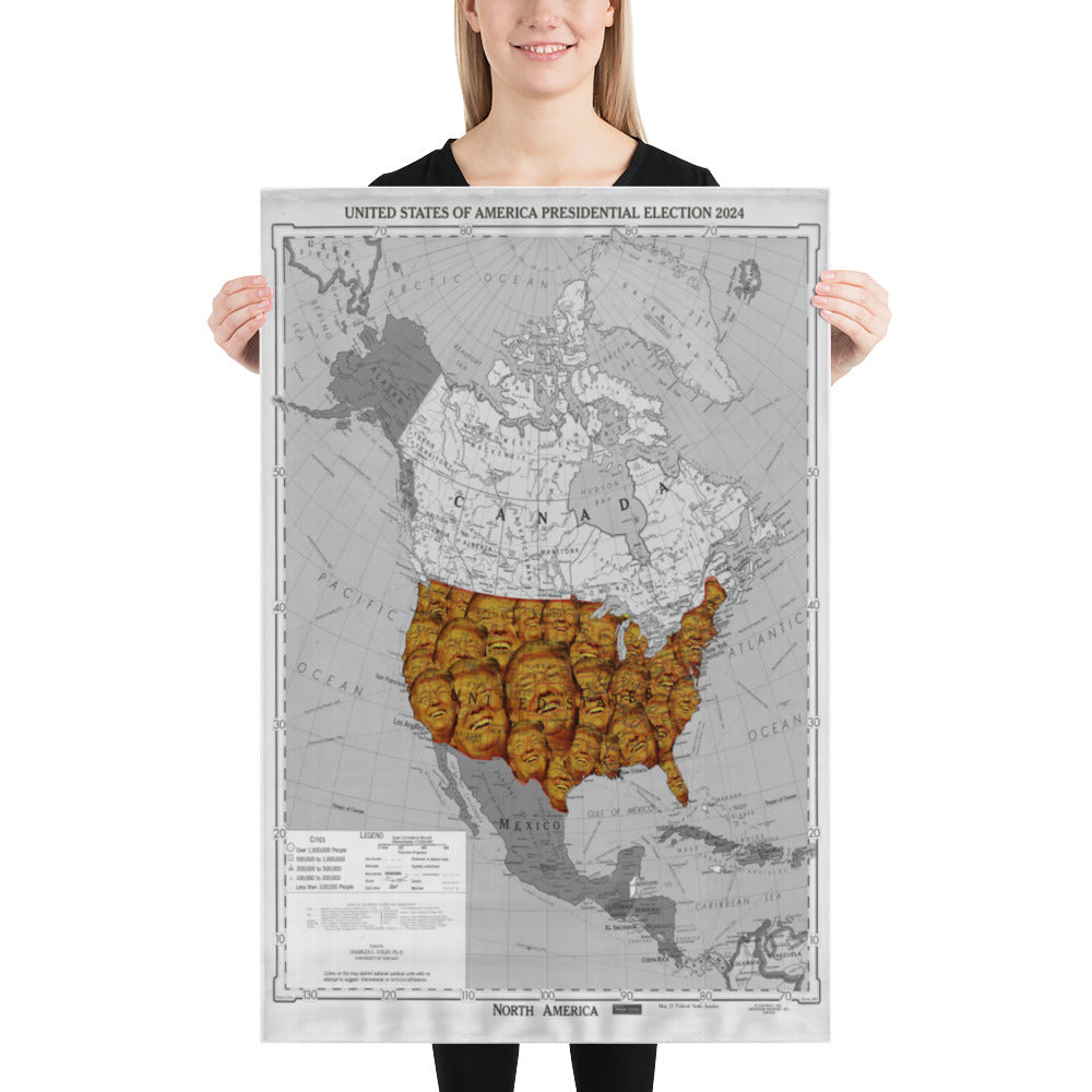 Poster - Donald Trump 2024 President Elect Monochrome Grayscale Overlapping Faces