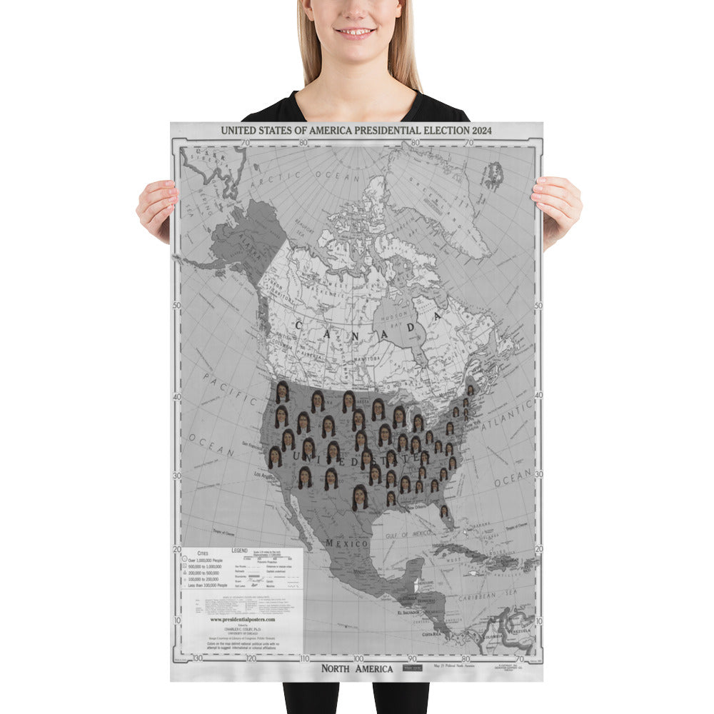 Poster - Nikki Haley 2024 President Elect Monochrome Grayscale Individual States
