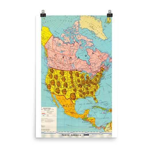 Poster - Donald Trump color individual states