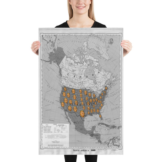 Poster - Trump 2024 President Elect Monochrome Grayscale Individual States